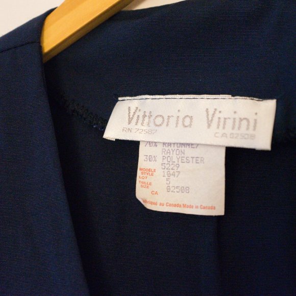Authentic Vintage Vittoria Virini Navy Dress - Picture 10 of 10